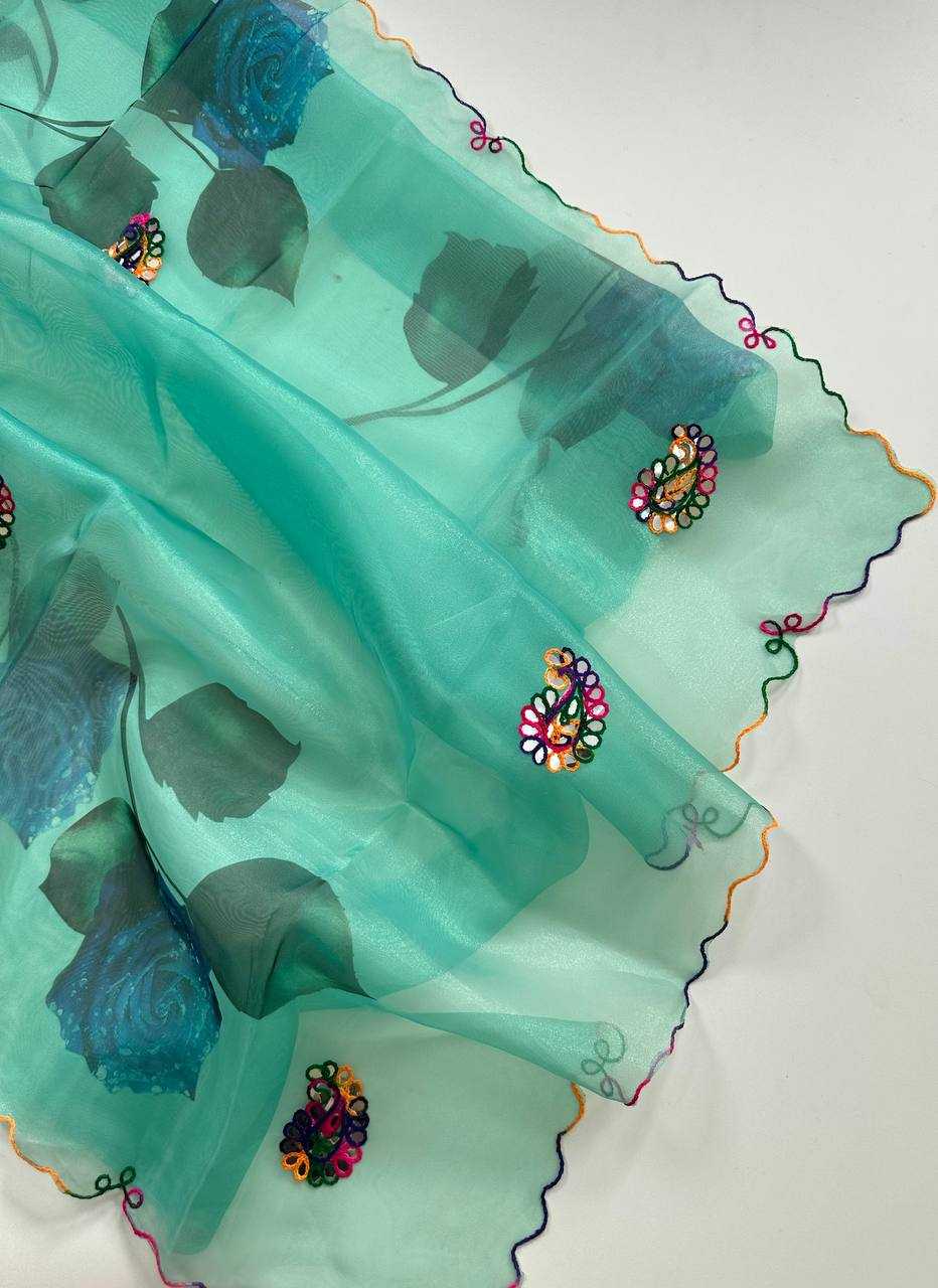 Ynf Organza KESH568 Saras Sarees Festive Collections Wholesale Organza Sarees Gota Work Saree Hand Printed Saree Manufacturer- Kapda Export