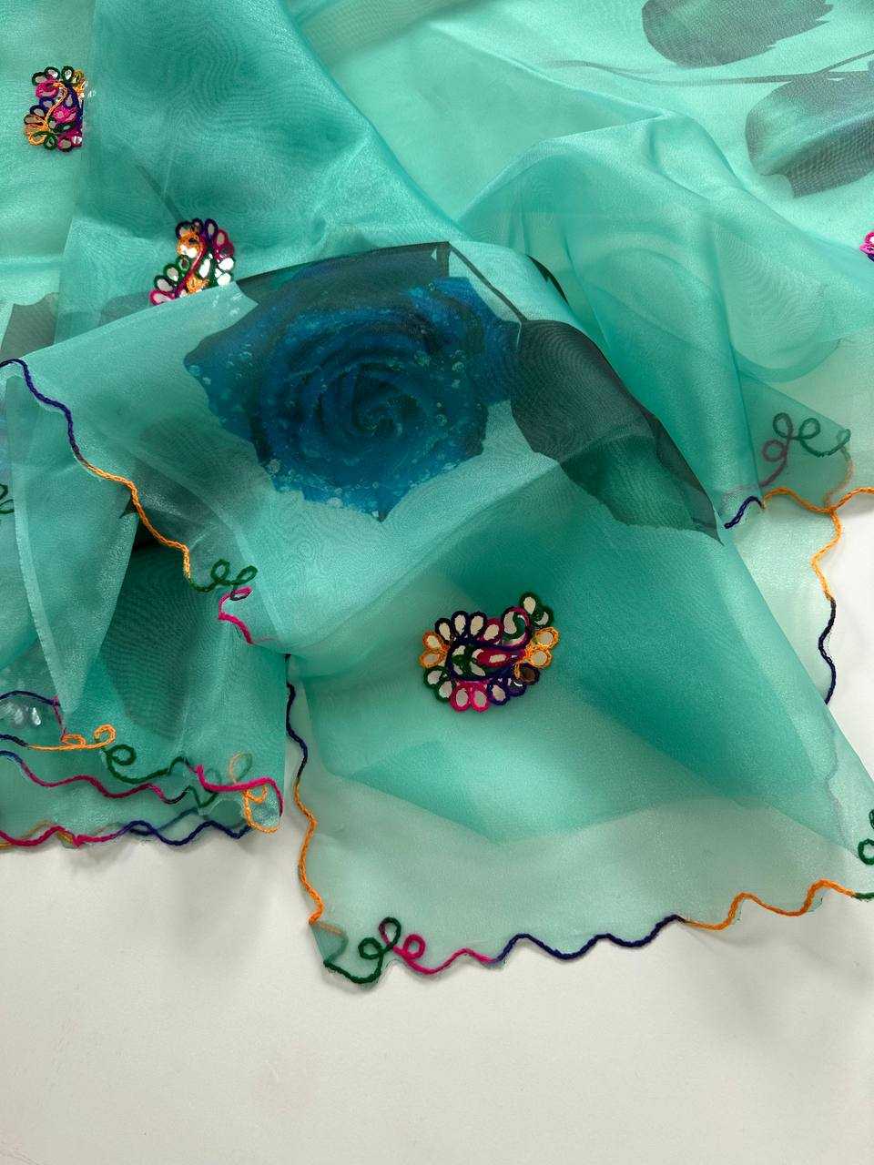 Ynf Organza KESH568 Saras Sarees Festive Collections Wholesale Organza Sarees Gota Work Saree Hand Printed Saree Manufacturer- Kapda Export