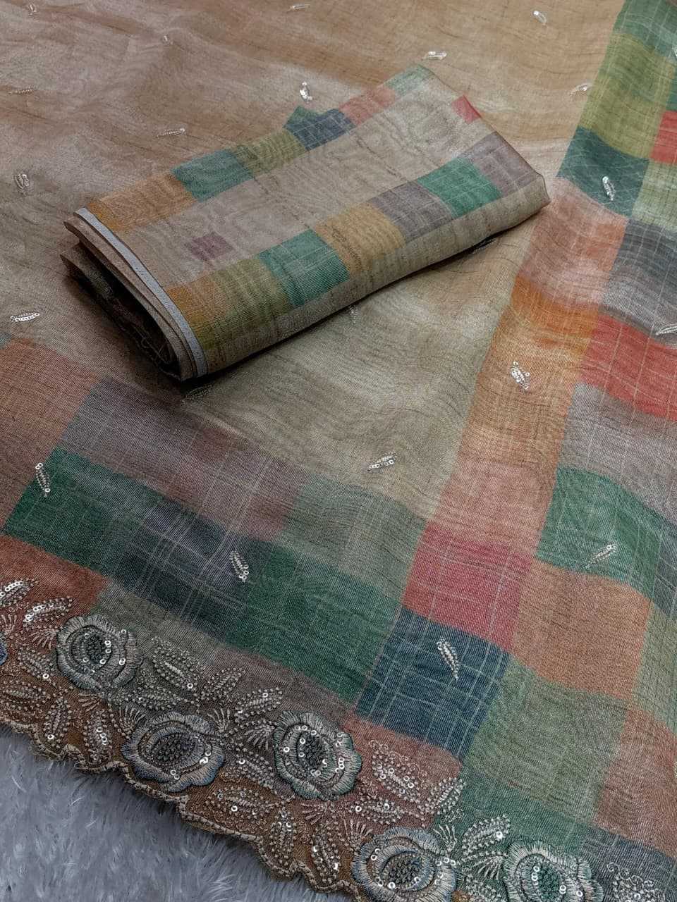 Ynf Organza KESH575 Marigold Sarees Wholesale Organza Sarees Sequence Sarees Embroidered Sarees Manufacturer- Kapda Export