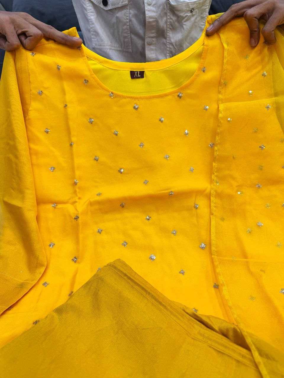 Ynf Organza KESH640 Yellow Bindi Suits & Dresses Festive Collections Wholesale Embroidery Suits Party wear suits Yellow Salwar Suit Manufacturer- Kapda Export