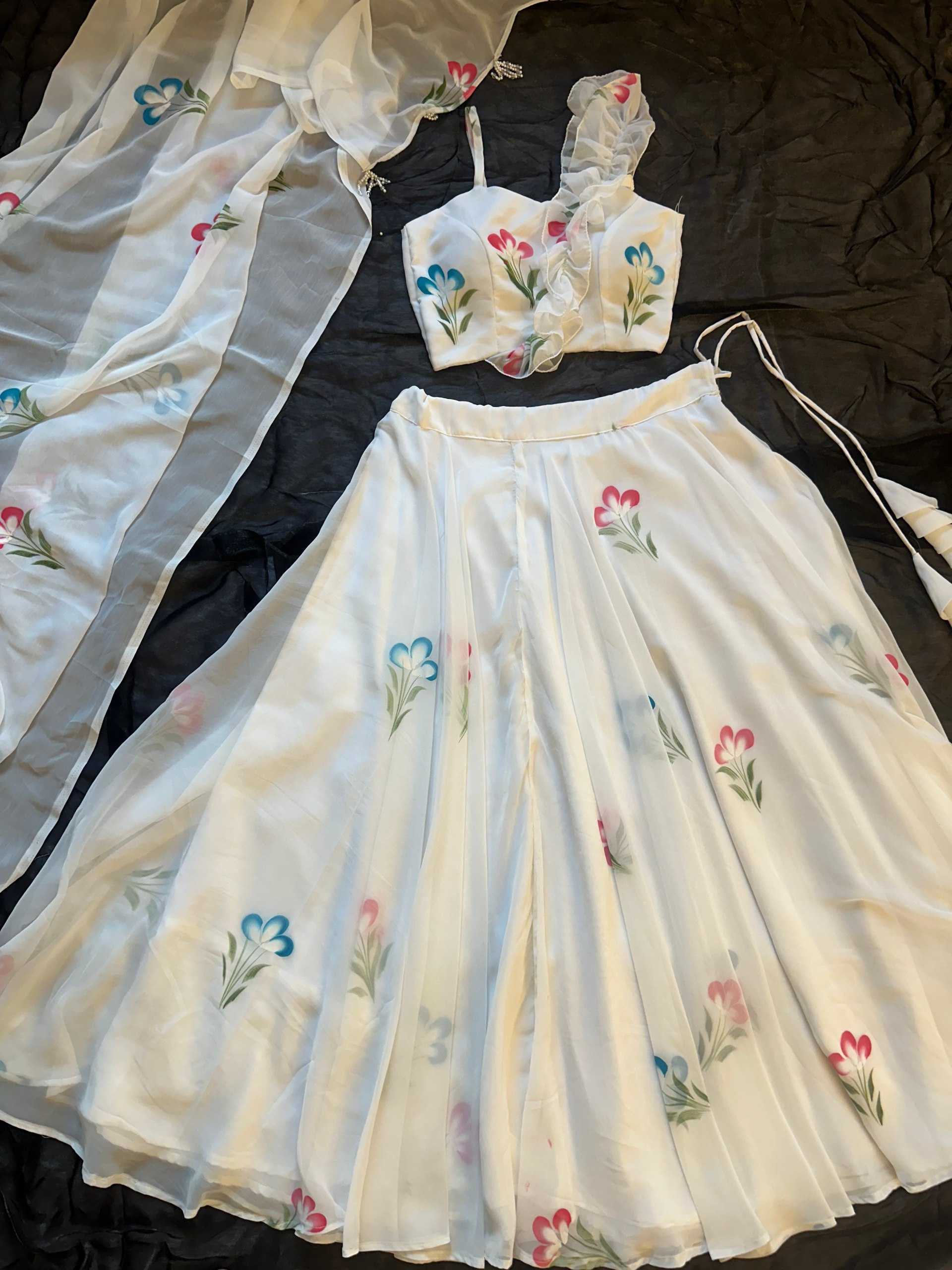 Ynf Organza Silk KESH522 104 Gowns Wholesale Designer Gowns Silk Gowns Lehenga Style Gown Manufacturer- Kapda Export