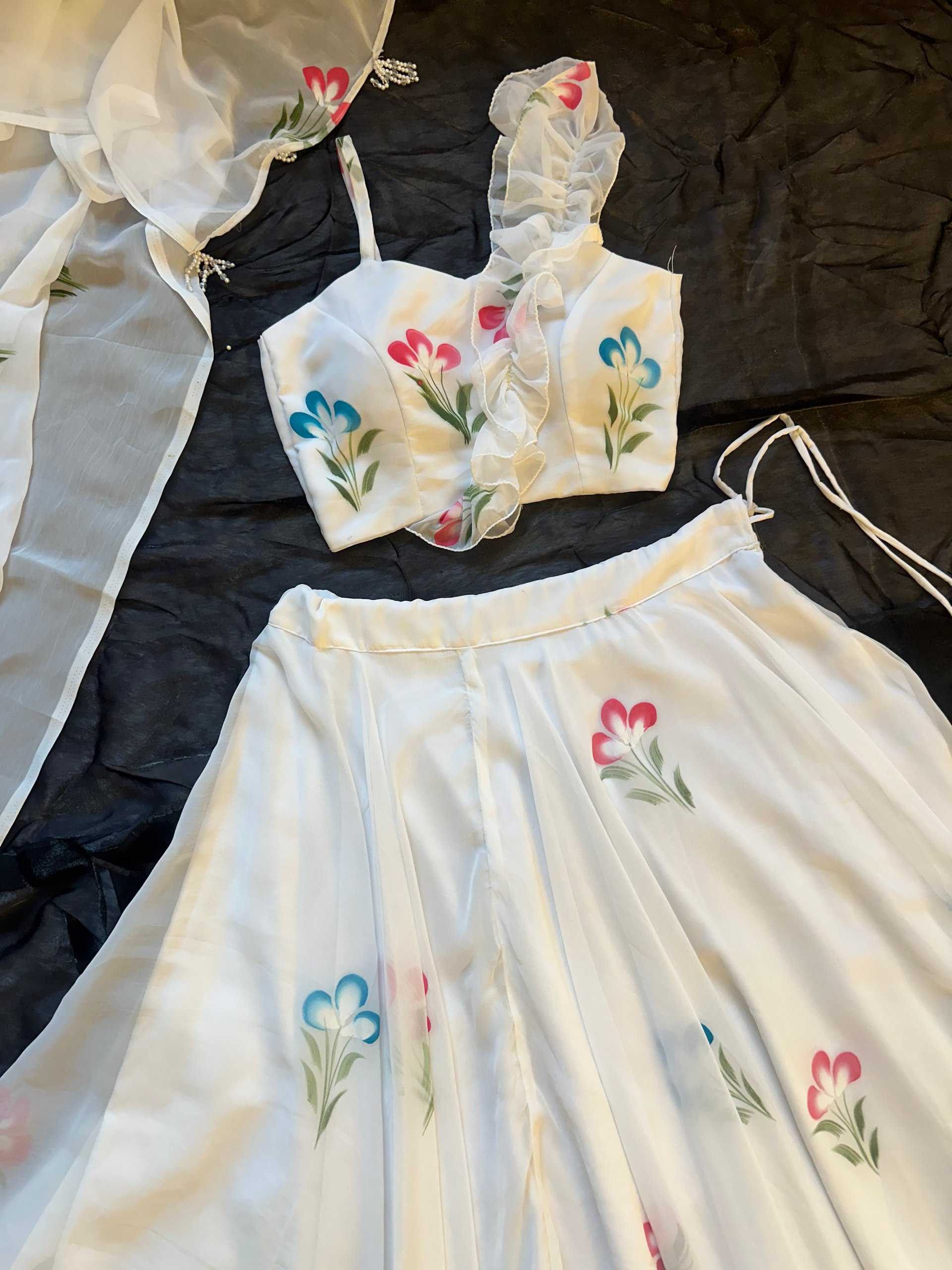 Ynf Organza Silk KESH522 104 Gowns Wholesale Designer Gowns Silk Gowns Lehenga Style Gown Manufacturer- Kapda Export