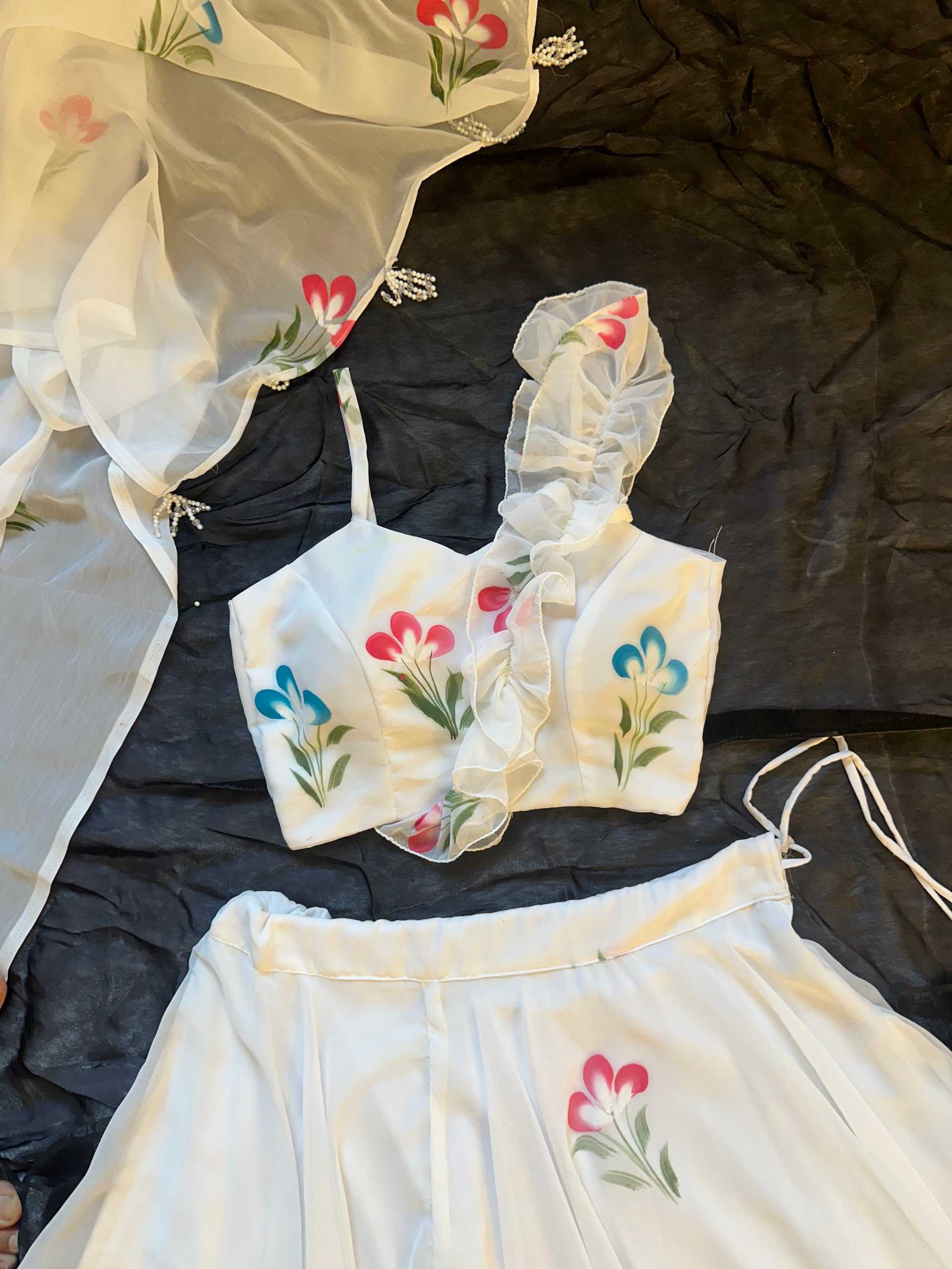 Ynf Organza Silk KESH522 104 Gowns Wholesale Designer Gowns Silk Gowns Lehenga Style Gown Manufacturer- Kapda Export