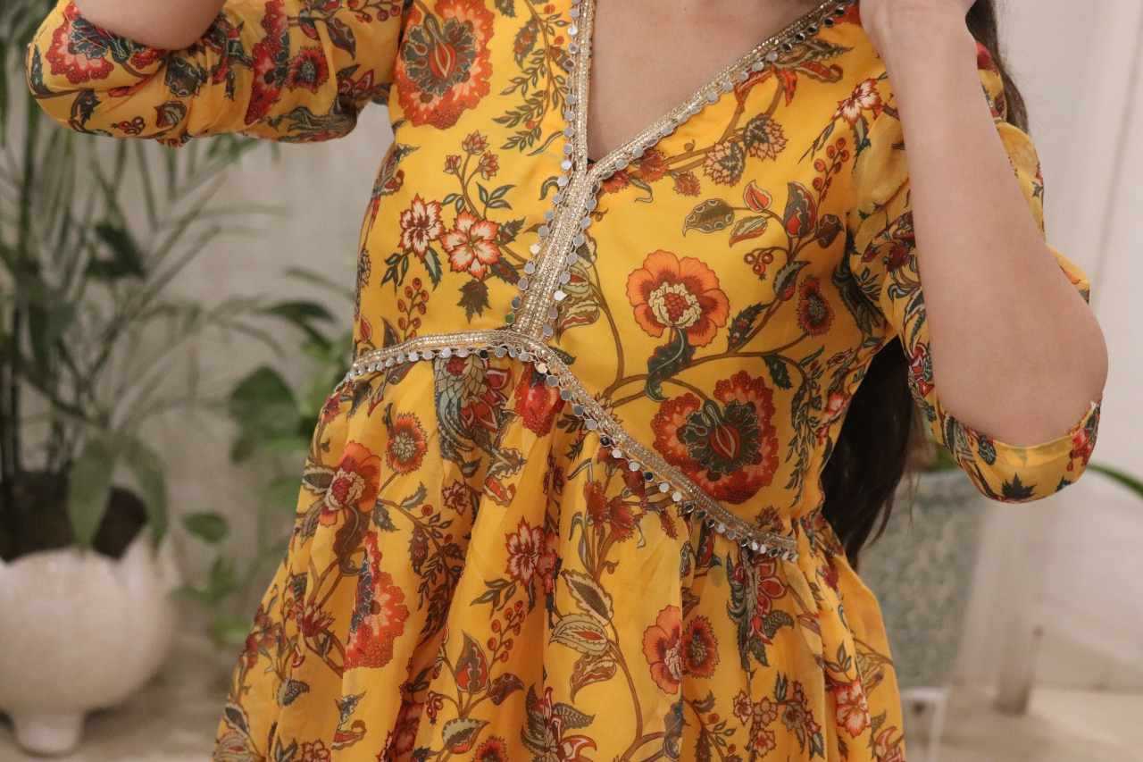 Ynf Organza Silk KESH522 118 Gowns Wholesale Printed Gowns Designer Gowns Lightweight Gowns Manufacturer- Kapda Export