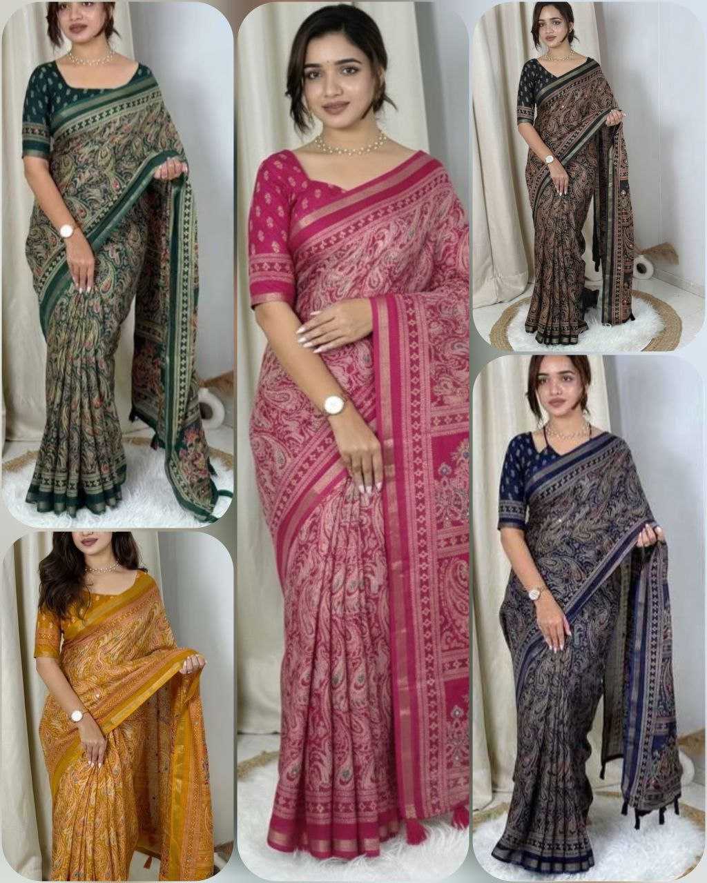 Ynf Paithani Silk KESH554 AJARAK Sarees Wholesale Designer Sarees Ajrakh Sarees Traditional Sarees Manufacturer- Kapda Export