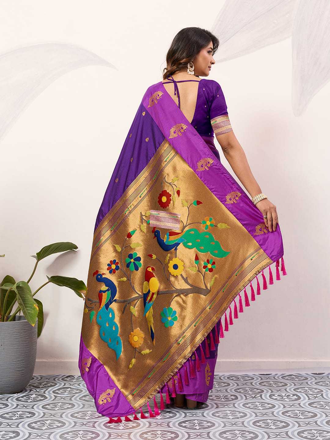 Ynf Paithani Silk KESH583 SAKSHI Silk Sarees Wholesale Paithani Sarees Soft Silk Sarees Silk Sarees With Contrast Pallu Manufacturer- Kapda Export