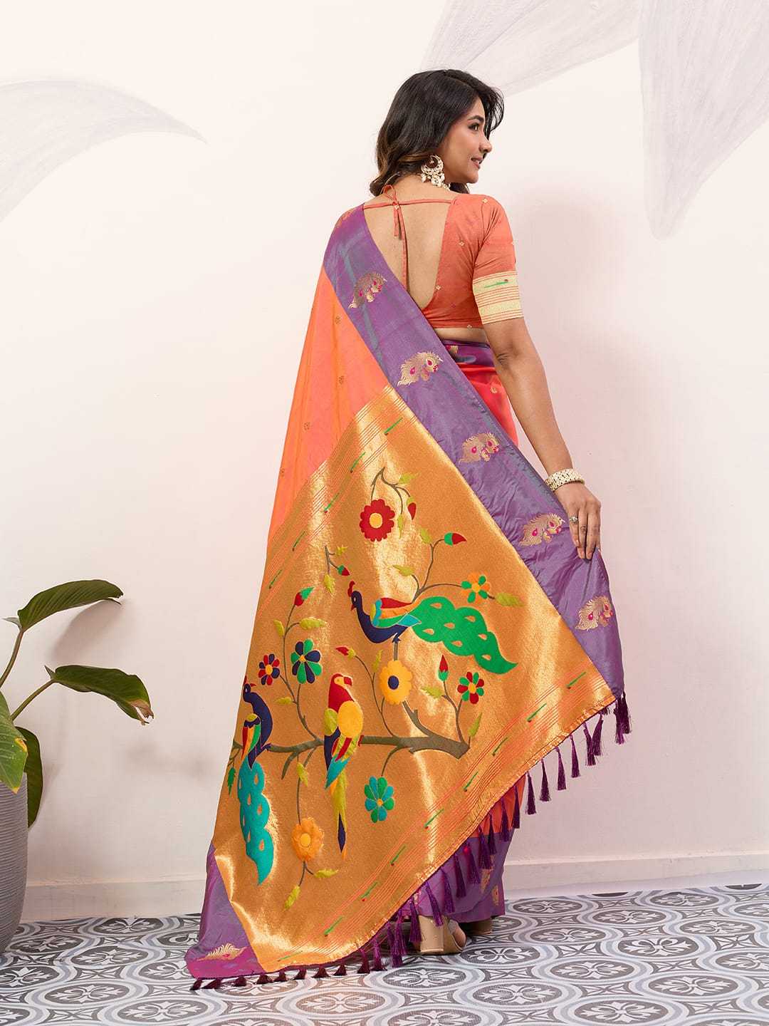 Ynf Paithani Silk KESH583 SAKSHI Silk Sarees Wholesale Paithani Sarees Soft Silk Sarees Silk Sarees With Contrast Pallu Manufacturer- Kapda Export