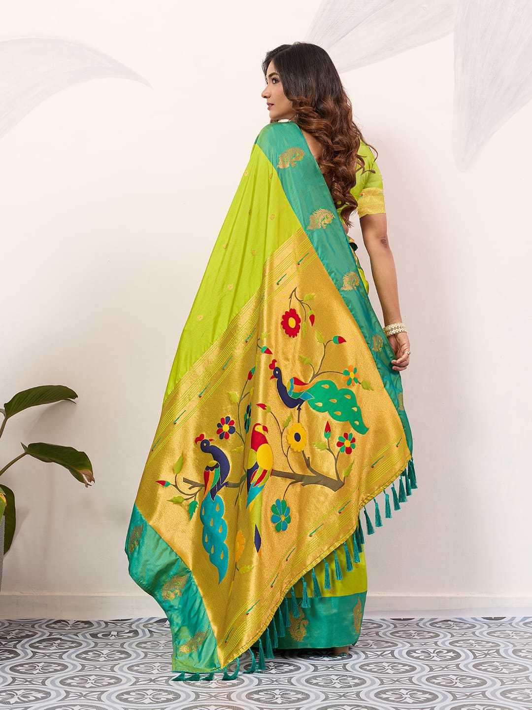 Ynf Paithani Silk KESH583 SAKSHI Silk Sarees Wholesale Paithani Sarees Soft Silk Sarees Silk Sarees With Contrast Pallu Manufacturer- Kapda Export