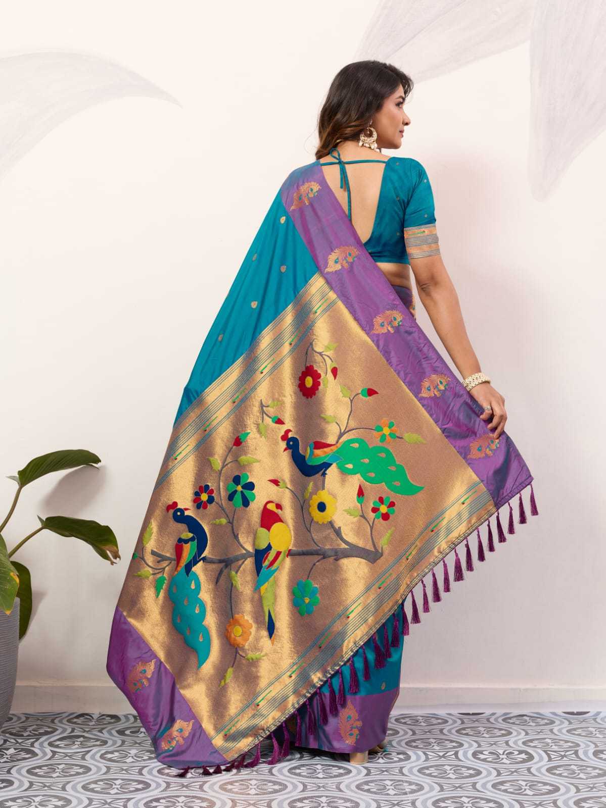 Ynf Paithani Silk KESH583 SAKSHI Silk Sarees Wholesale Paithani Sarees Soft Silk Sarees Silk Sarees With Contrast Pallu Manufacturer- Kapda Export