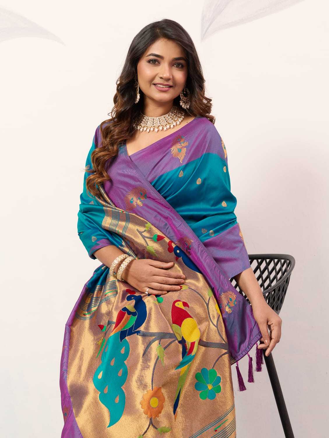 Ynf Paithani Silk KESH583 SAKSHI Silk Sarees Wholesale Paithani Sarees Soft Silk Sarees Silk Sarees With Contrast Pallu Manufacturer- Kapda Export