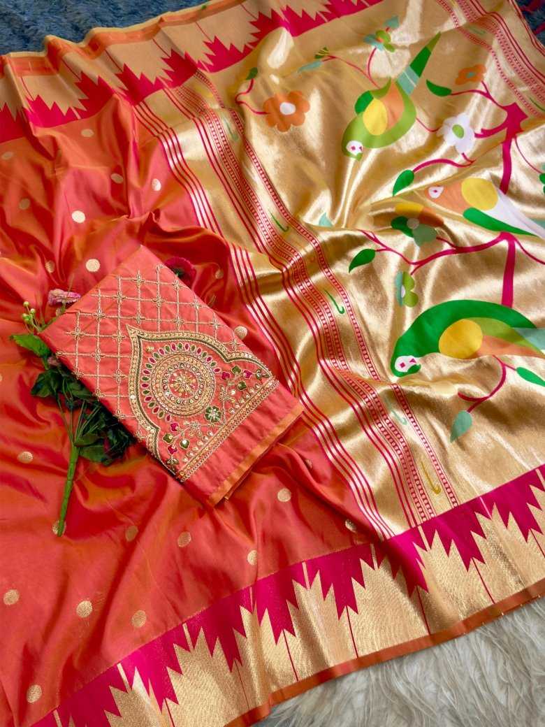 Ynf Paithani Silk KESH657 Temple Paithani Silk Sarees Wholesale Paithani Sarees Kanjeevaram Sarees Silk Sarees For Weddings Manufacturer- Kapda Export