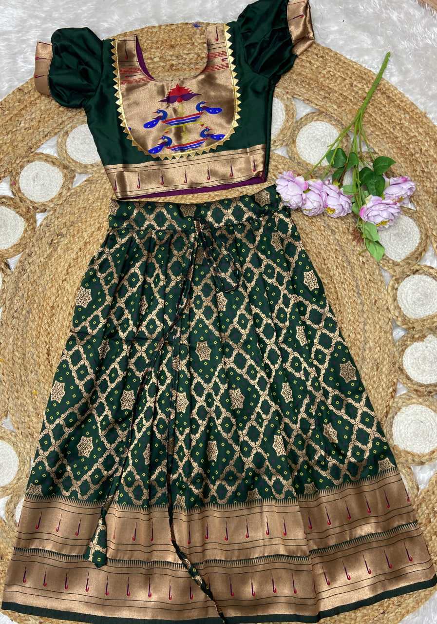 Ynf Paithani Silk KESH685 121 Kids Wear Festive Collections Wholesale Kids Lehenga Kids Lehenga Choli Baby Girl Lehenga Manufacturer- Kapda Export