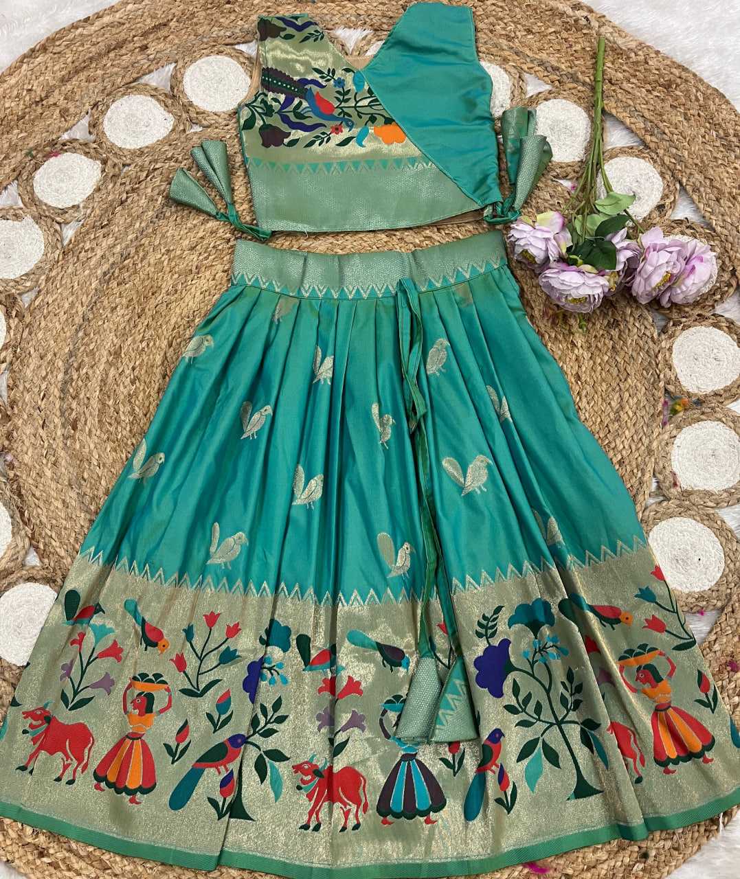 Ynf Paithani Silk KESH685 122 Kids Wear Festive Collections Wholesale Kids Lehenga Kids Lehenga Choli Baby Girl Lehenga Manufacturer- Kapda Export