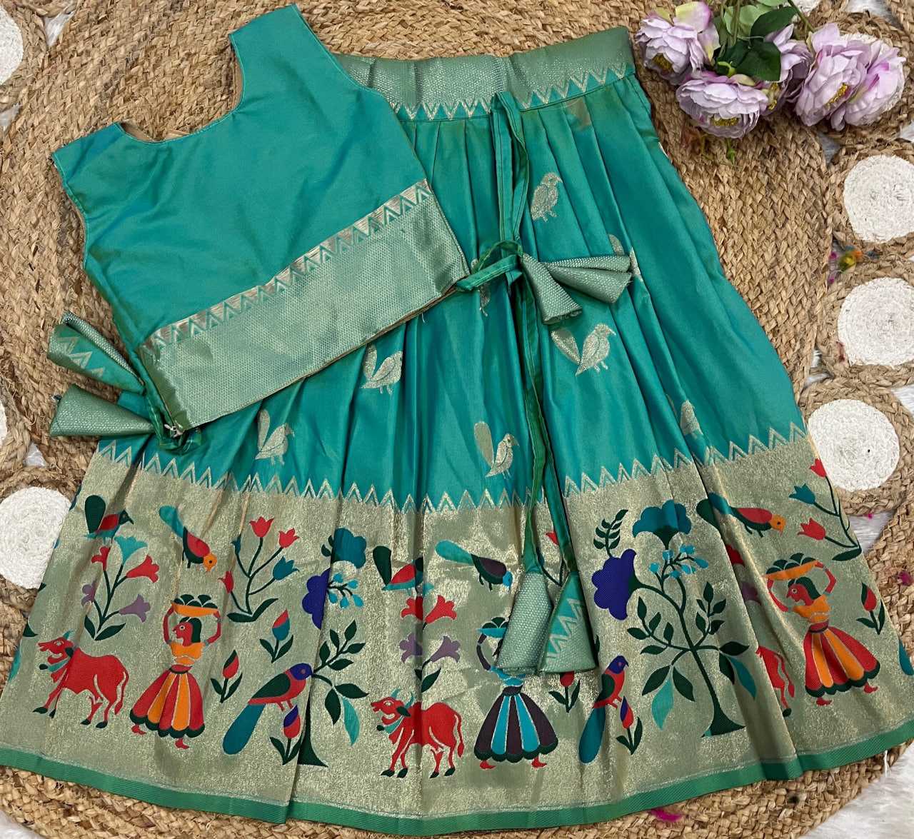 Ynf Paithani Silk KESH685 122 Kids Wear Festive Collections Wholesale Kids Lehenga Kids Lehenga Choli Baby Girl Lehenga Manufacturer- Kapda Export