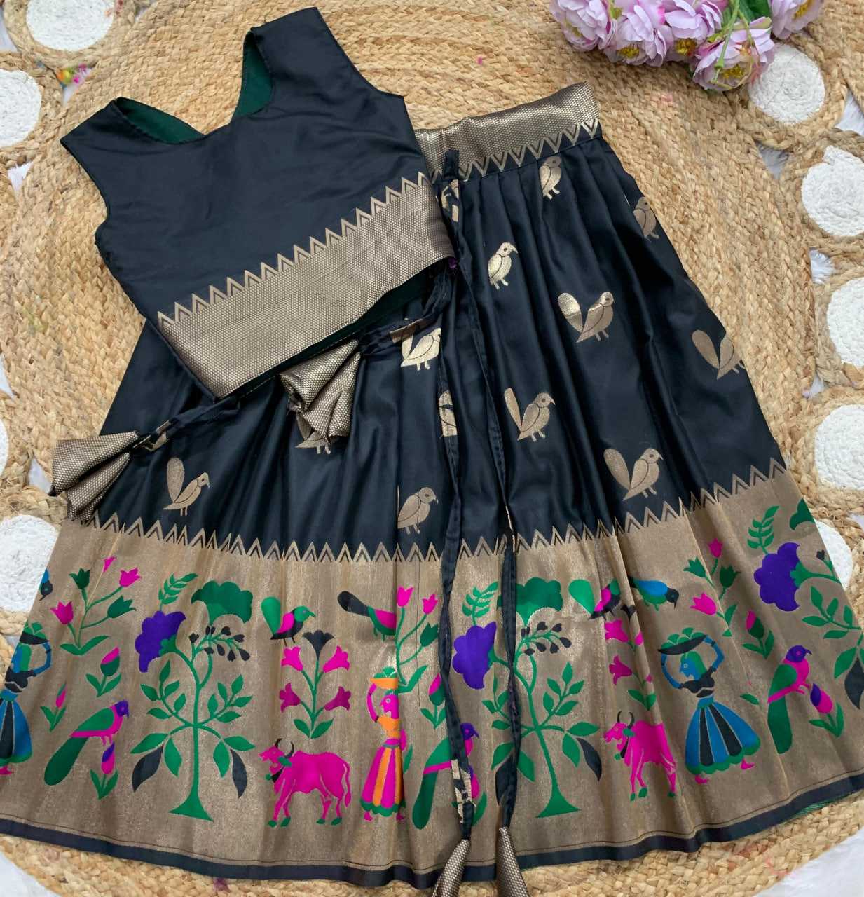 Ynf Paithani Silk KESH685 122 Kids Wear Festive Collections Wholesale Kids Lehenga Kids Lehenga Choli Baby Girl Lehenga Manufacturer- Kapda Export