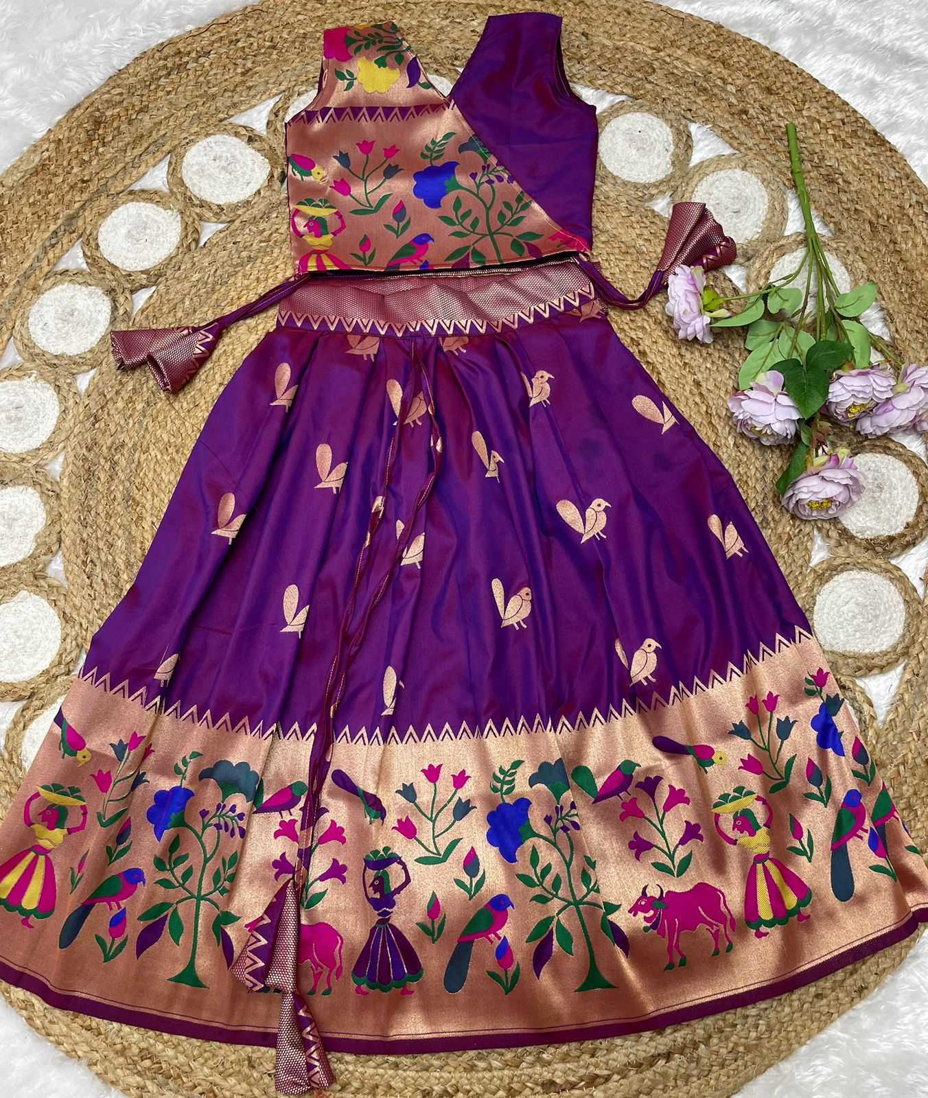 Ynf Paithani Silk KESH685 122 Kids Wear Festive Collections Wholesale Kids Lehenga Kids Lehenga Choli Baby Girl Lehenga Manufacturer- Kapda Export