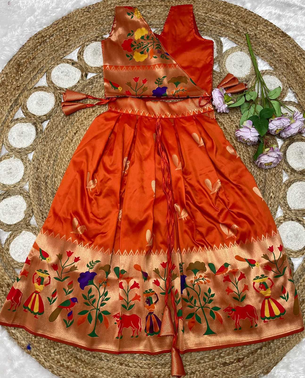 Ynf Paithani Silk KESH685 122 Kids Wear Festive Collections Wholesale Kids Lehenga Kids Lehenga Choli Baby Girl Lehenga Manufacturer- Kapda Export