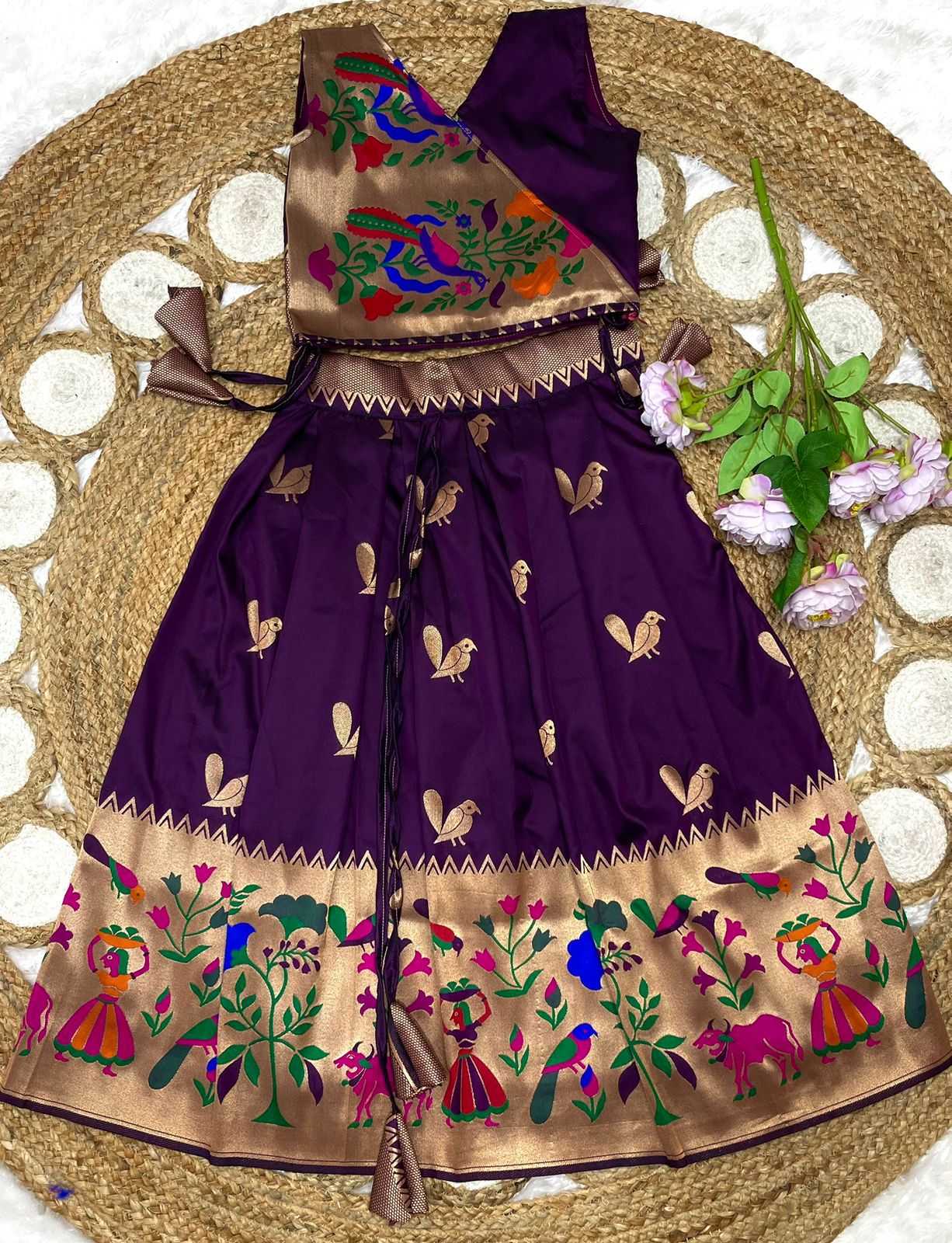 Ynf Paithani Silk KESH685 122 Kids Wear Festive Collections Wholesale Kids Lehenga Kids Lehenga Choli Baby Girl Lehenga Manufacturer- Kapda Export
