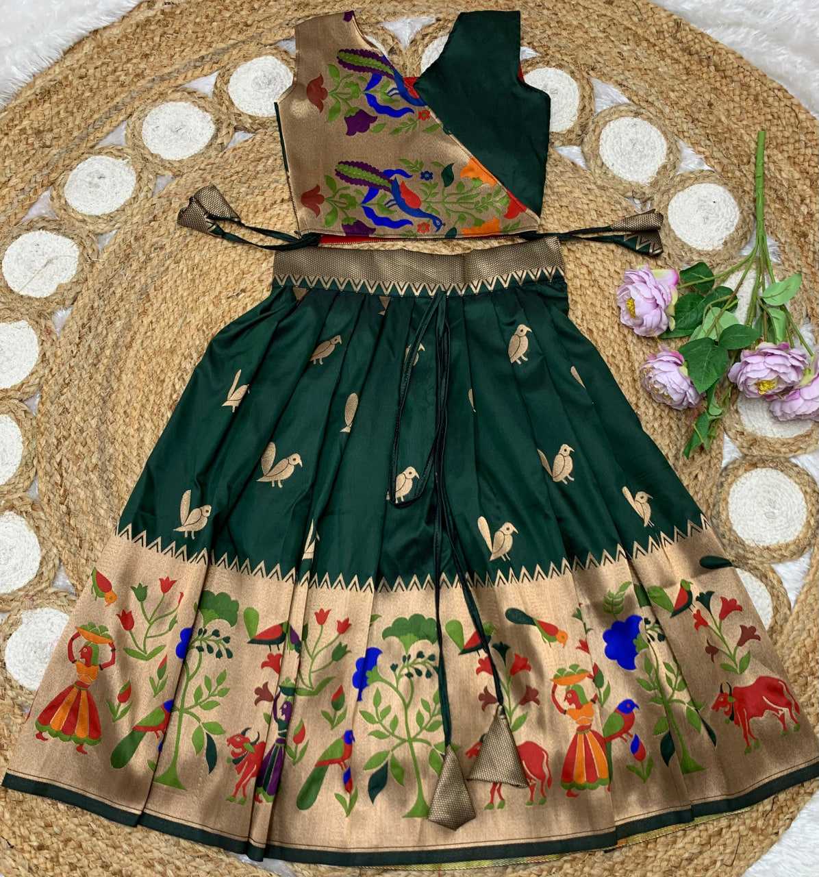 Ynf Paithani Silk KESH685 122 Kids Wear Festive Collections Wholesale Kids Lehenga Kids Lehenga Choli Baby Girl Lehenga Manufacturer- Kapda Export