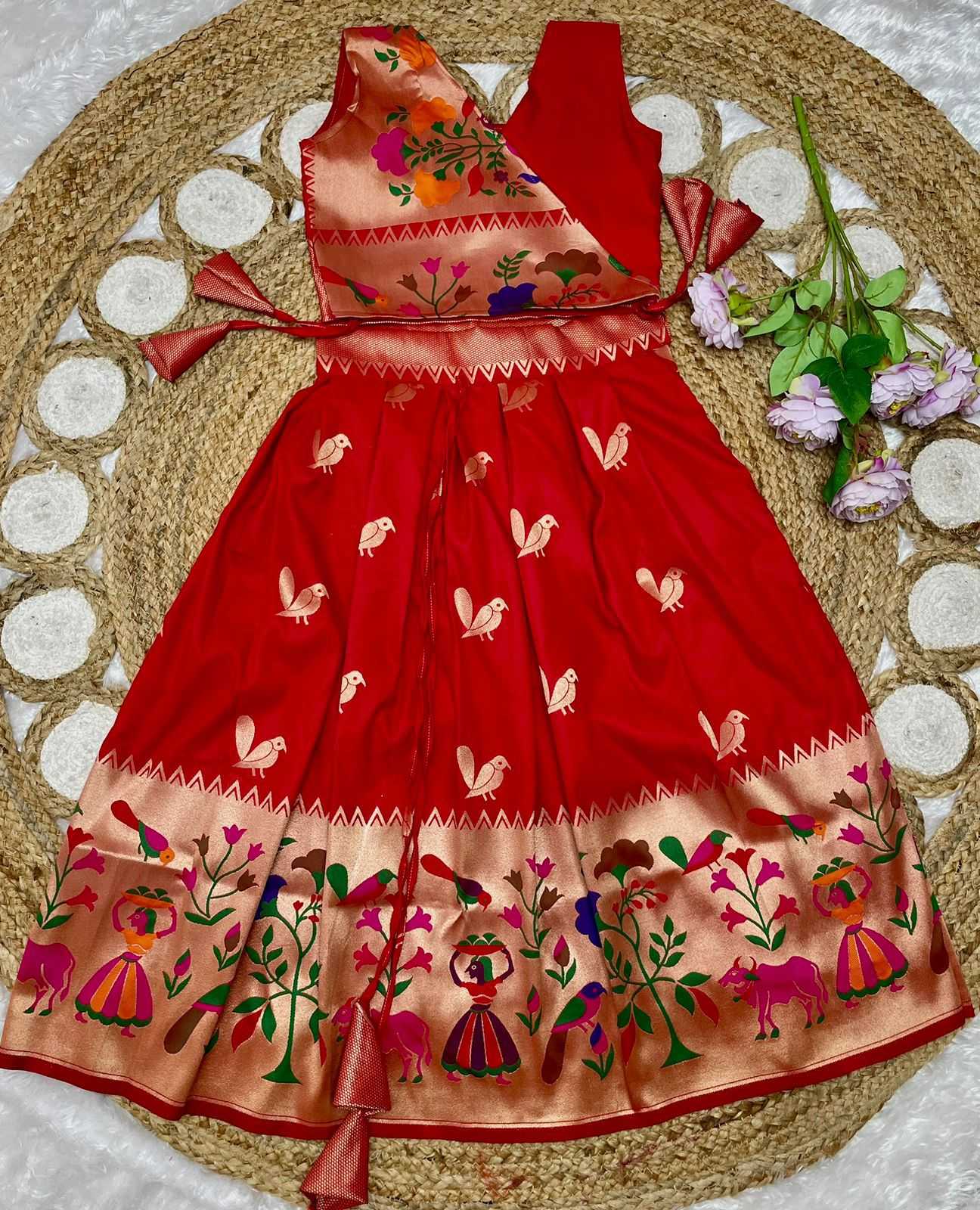 Ynf Paithani Silk KESH685 122 Kids Wear Festive Collections Wholesale Kids Lehenga Kids Lehenga Choli Baby Girl Lehenga Manufacturer- Kapda Export