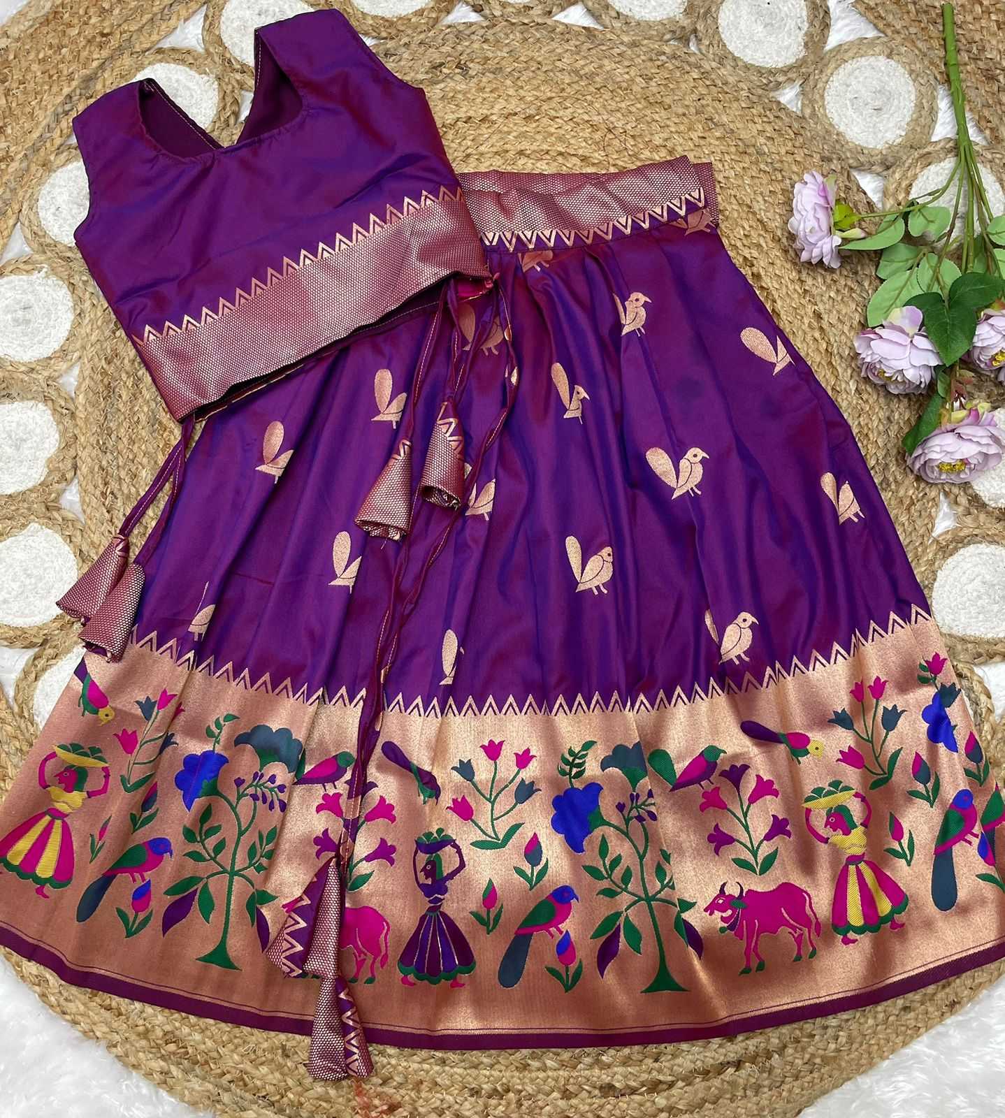 Ynf Paithani Silk KESH685 122 Kids Wear Festive Collections Wholesale Kids Lehenga Kids Lehenga Choli Baby Girl Lehenga Manufacturer- Kapda Export