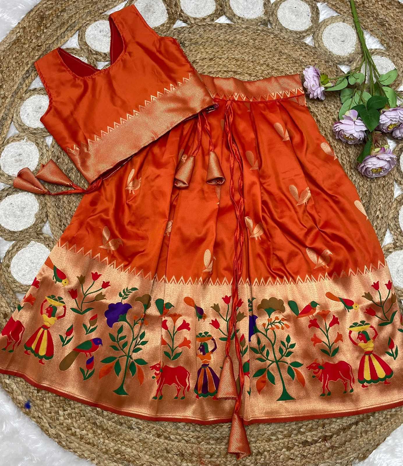 Ynf Paithani Silk KESH685 122 Kids Wear Festive Collections Wholesale Kids Lehenga Kids Lehenga Choli Baby Girl Lehenga Manufacturer- Kapda Export