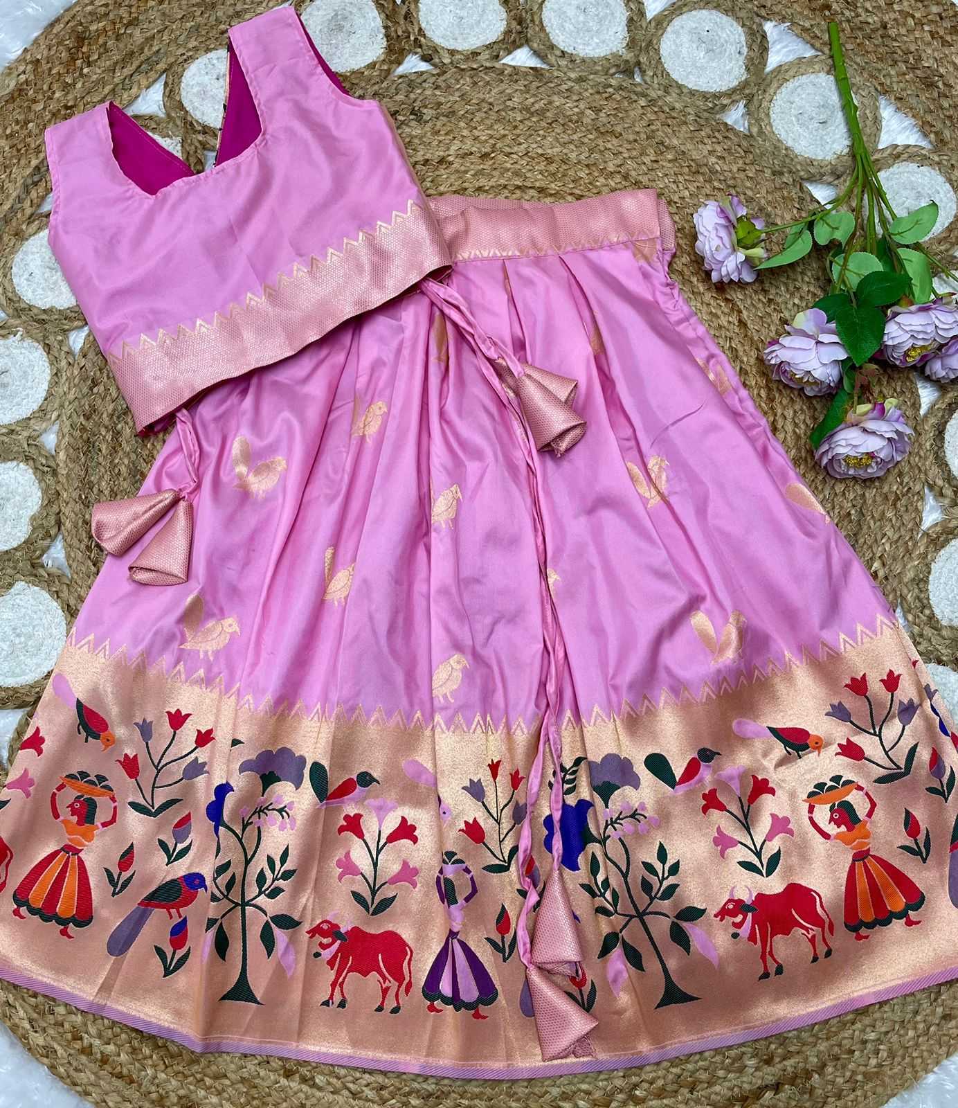 Ynf Paithani Silk KESH685 122 Kids Wear Festive Collections Wholesale Kids Lehenga Kids Lehenga Choli Baby Girl Lehenga Manufacturer- Kapda Export