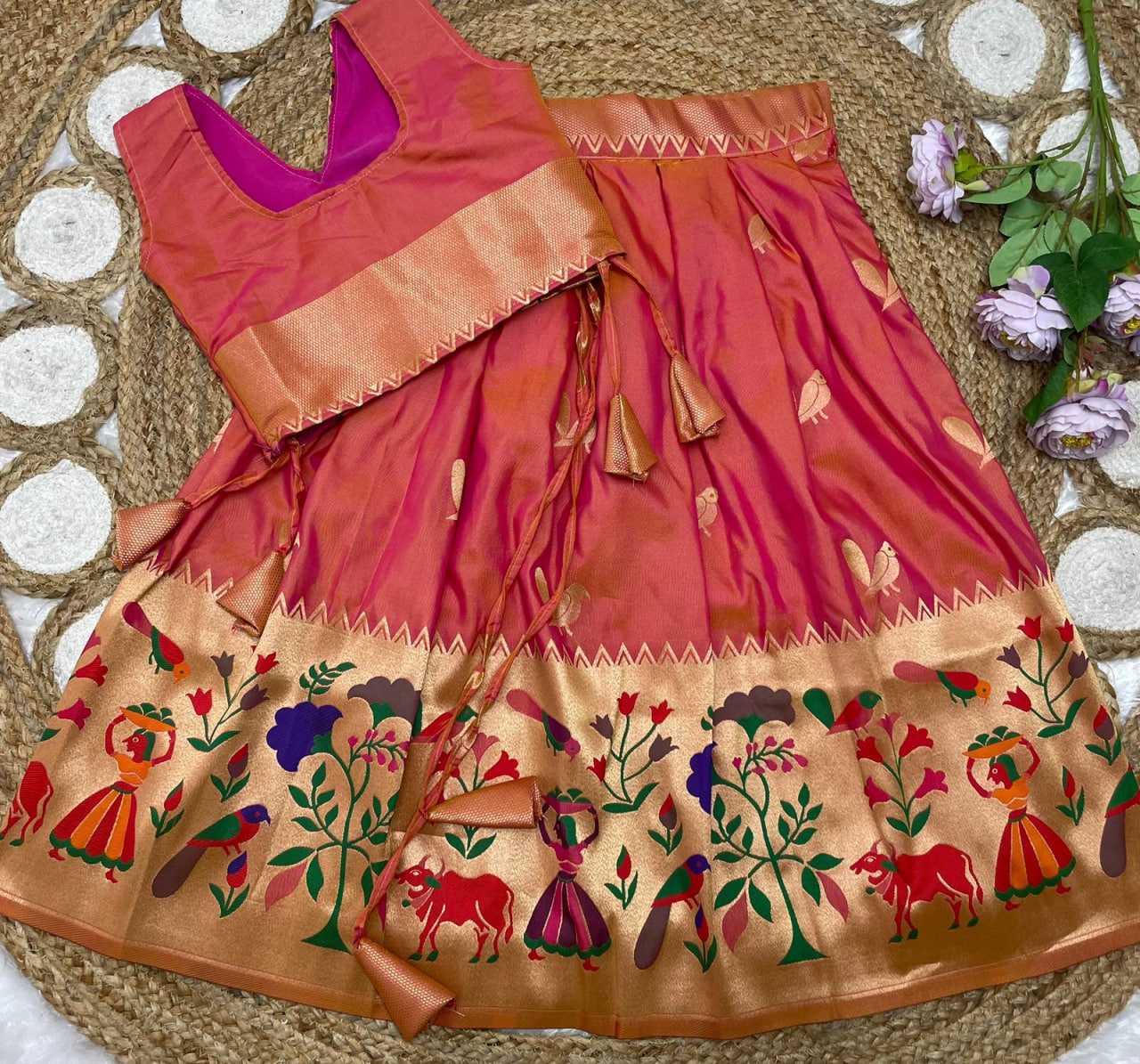 Ynf Paithani Silk KESH685 122 Kids Wear Festive Collections Wholesale Kids Lehenga Kids Lehenga Choli Baby Girl Lehenga Manufacturer- Kapda Export