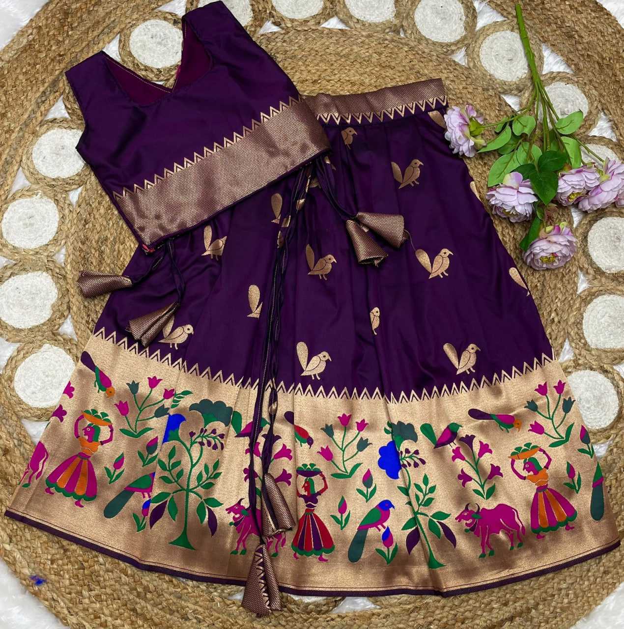 Ynf Paithani Silk KESH685 122 Kids Wear Festive Collections Wholesale Kids Lehenga Kids Lehenga Choli Baby Girl Lehenga Manufacturer- Kapda Export