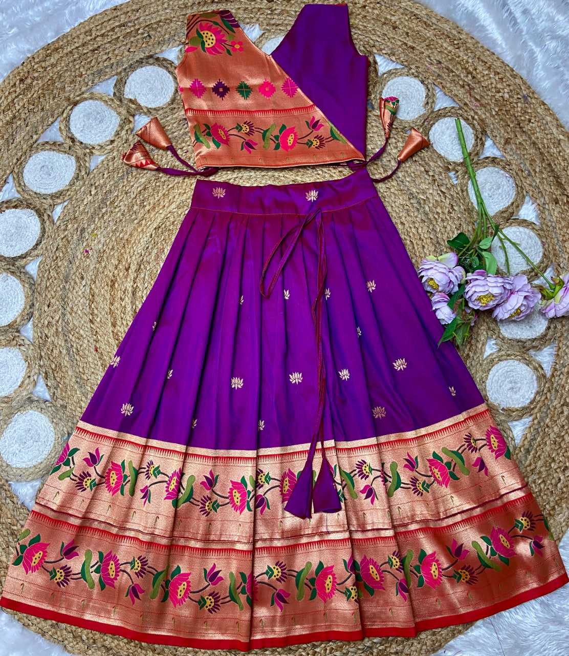 Ynf Paithani Silk KESH685 LOTUS Kids Wear Festive Collections Wholesale Kids Lehenga Kids Lehenga Choli Baby Girl Lehenga Manufacturer- Kapda Export