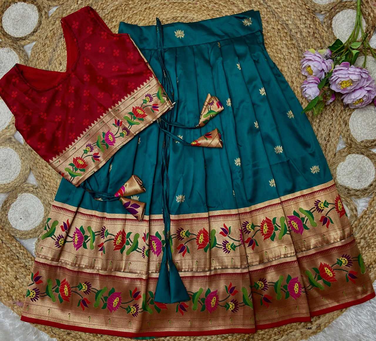 Ynf Paithani Silk KESH685 LOTUS Kids Wear Festive Collections Wholesale Kids Lehenga Kids Lehenga Choli Baby Girl Lehenga Manufacturer- Kapda Export