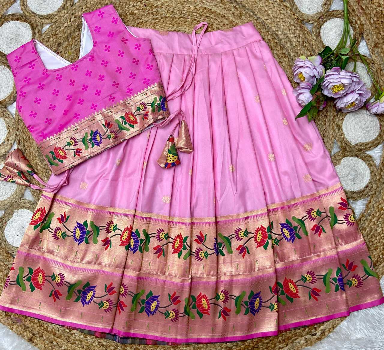 Ynf Paithani Silk KESH685 LOTUS Kids Wear Festive Collections Wholesale Kids Lehenga Kids Lehenga Choli Baby Girl Lehenga Manufacturer- Kapda Export