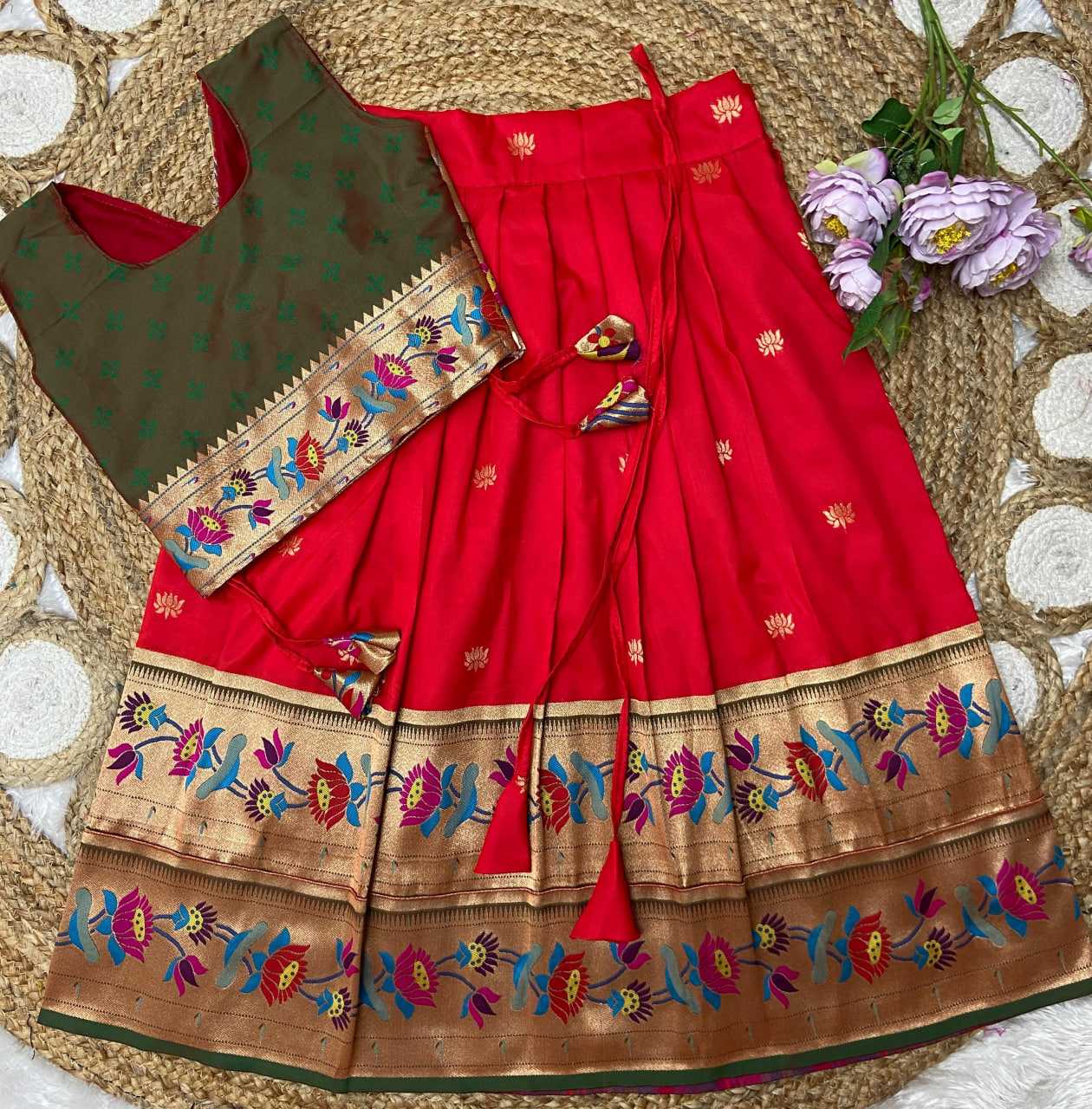 Ynf Paithani Silk KESH685 LOTUS Kids Wear Festive Collections Wholesale Kids Lehenga Kids Lehenga Choli Baby Girl Lehenga Manufacturer- Kapda Export