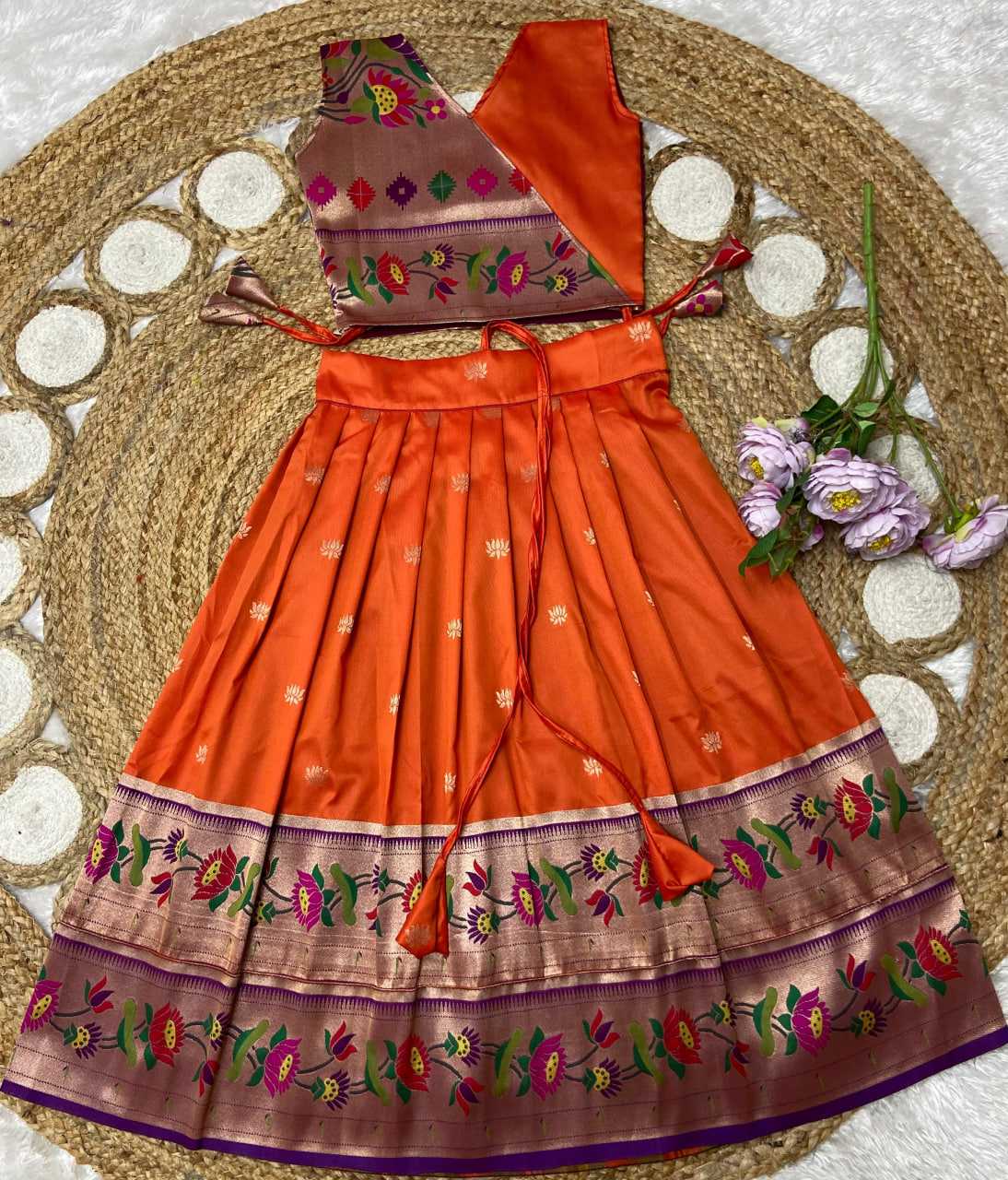 Ynf Paithani Silk KESH685 LOTUS Kids Wear Festive Collections Wholesale Kids Lehenga Kids Lehenga Choli Baby Girl Lehenga Manufacturer- Kapda Export