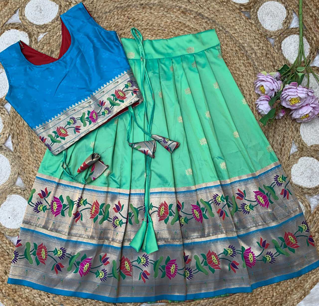 Ynf Paithani Silk KESH685 LOTUS Kids Wear Festive Collections Wholesale Kids Lehenga Kids Lehenga Choli Baby Girl Lehenga Manufacturer- Kapda Export