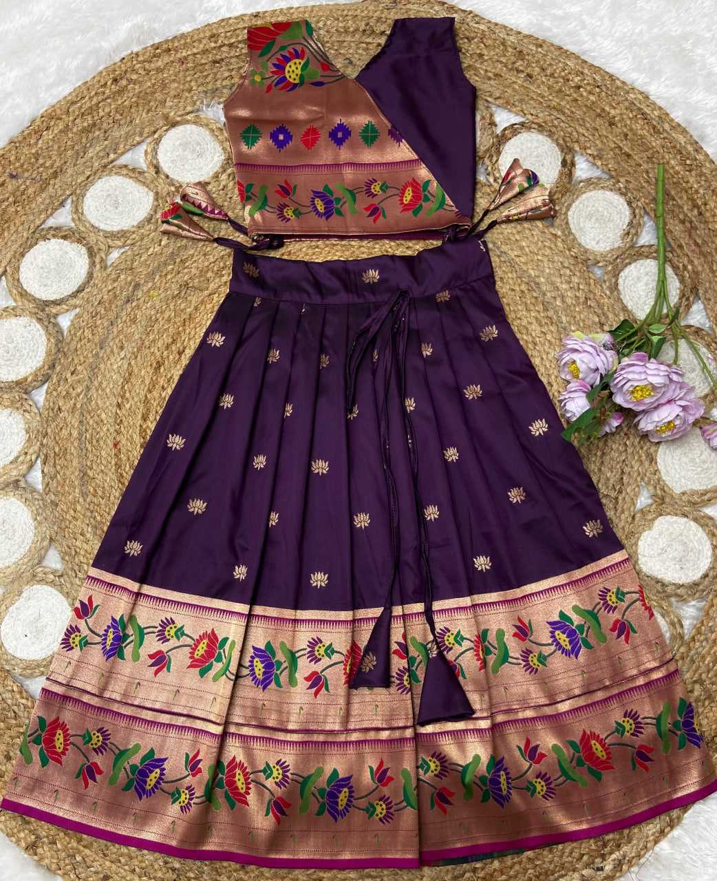 Ynf Paithani Silk KESH685 LOTUS Kids Wear Festive Collections Wholesale Kids Lehenga Kids Lehenga Choli Baby Girl Lehenga Manufacturer- Kapda Export