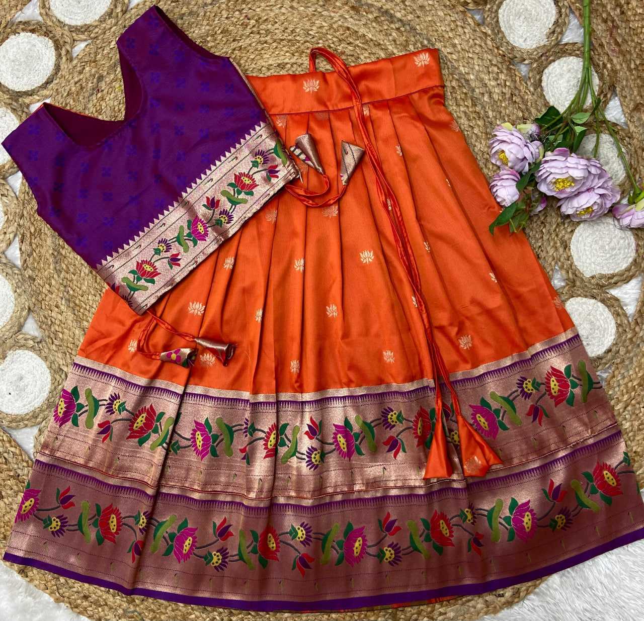 Ynf Paithani Silk KESH685 LOTUS Kids Wear Festive Collections Wholesale Kids Lehenga Kids Lehenga Choli Baby Girl Lehenga Manufacturer- Kapda Export