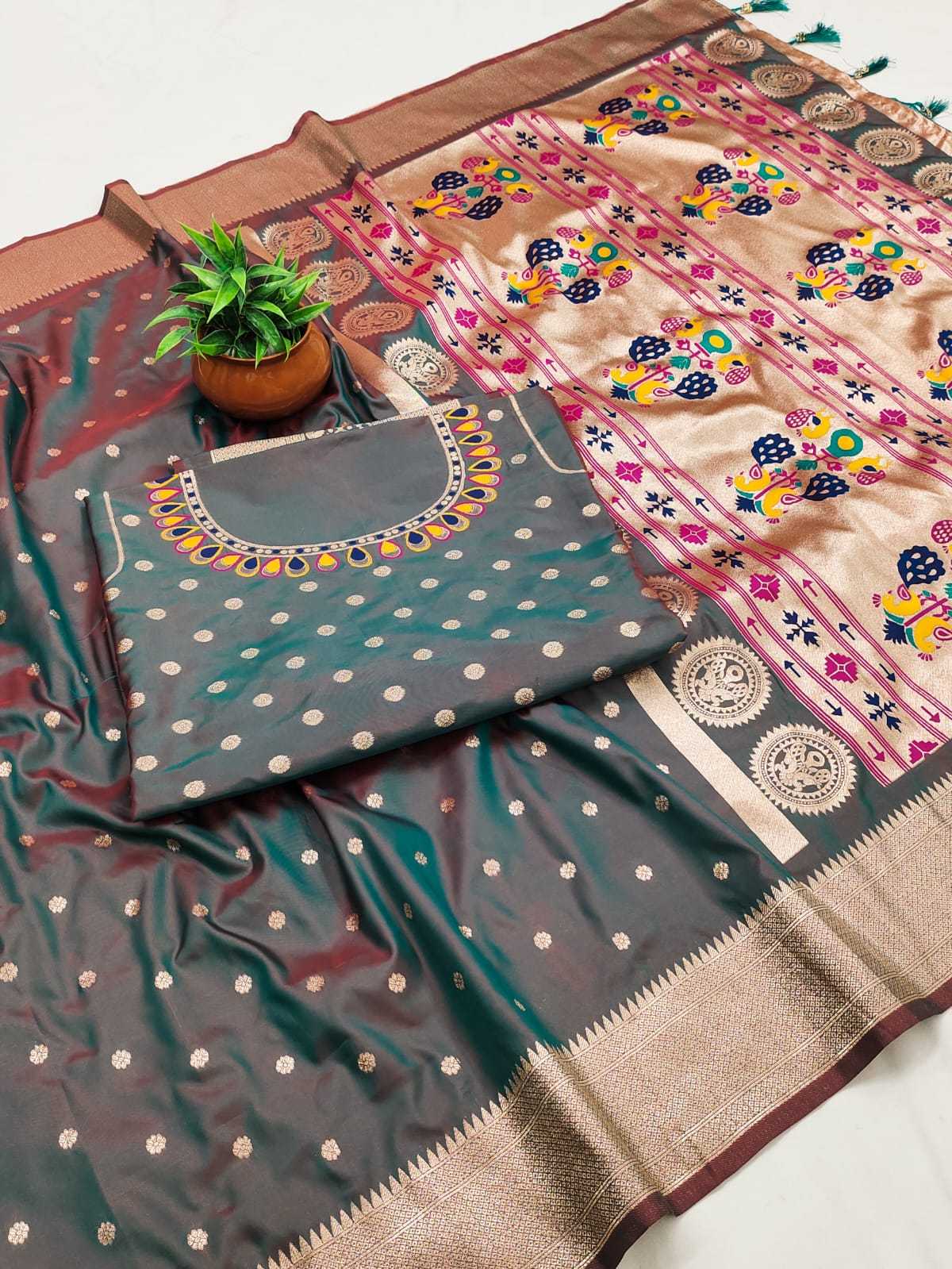 Ynf Paithani Silk KESH739 104 Silk Sarees Festive Collections Wholesale Paithani Sarees Banarasi Silk Sarees With Zari Work Festival Silk Sarees Manufacturer- Kapda Export