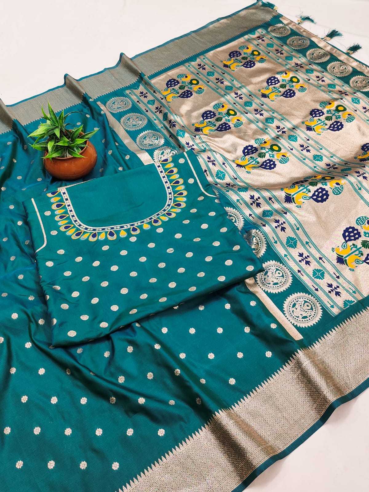 Ynf Paithani Silk KESH739 104 Silk Sarees Festive Collections Wholesale Paithani Sarees Banarasi Silk Sarees With Zari Work Festival Silk Sarees Manufacturer- Kapda Export