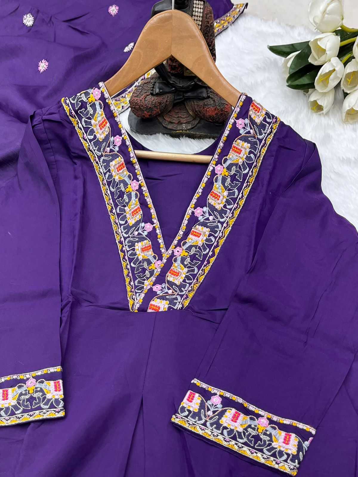 Ynf Premium Roman Silk KESH730 102 Suits & Dresses Wedding Collections Festive Collections Wholesale Ladies Silk Suit Embroidered Suits Wedding Outfits Manufacturer- Kapda Export