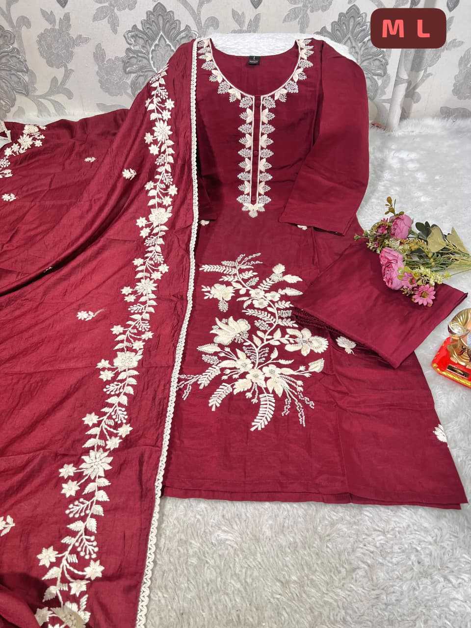 Ynf Premium Silk KESH594 SATISFACTION Kurti Couple Wear Wholesale Designer Kurtis Embroidered Kurtis Silk Kurtis Manufacturer- Kapda Export