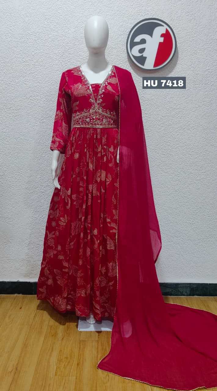 Ynf Pure Chiffon KESH530 ANUJ 7417 Gowns Wholesale Party Gowns Designer Gowns Chiffon Gowns Manufacturer- Kapda Export