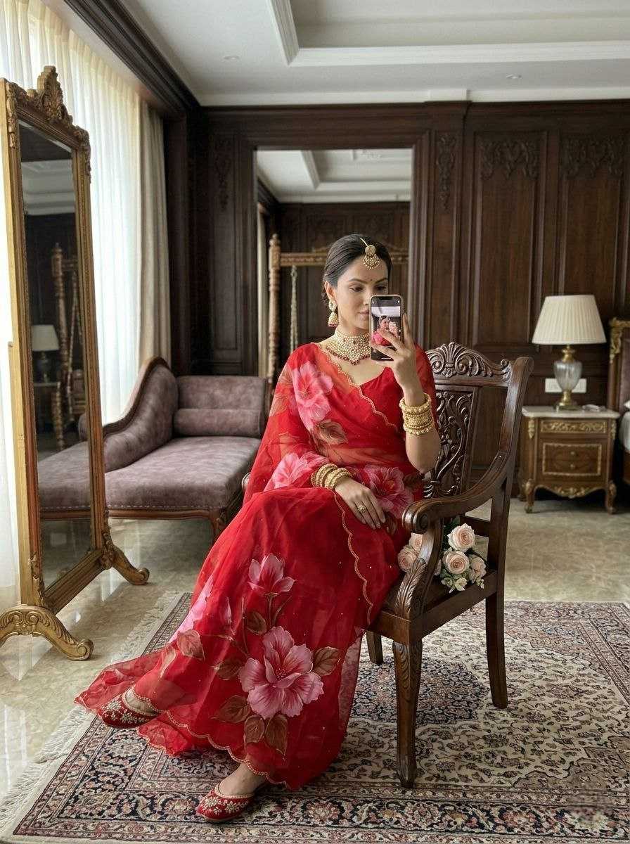 Ynf Pure Chiffon KESH589 Lavisha Sarees Wholesale Printed Sarees Chiffon Sarees Embroidered Sarees Manufacturer- Kapda Export