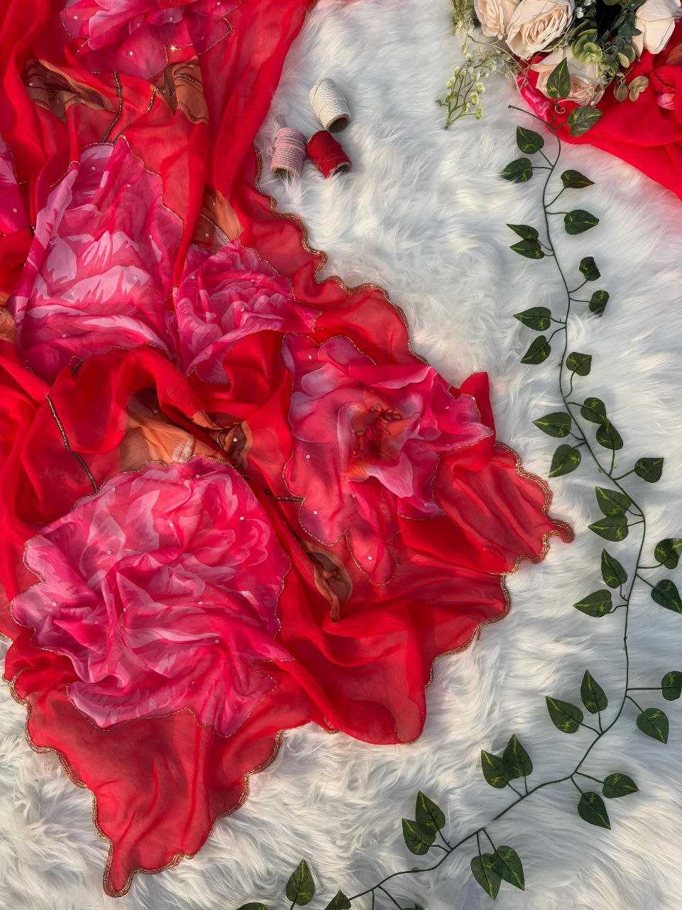 Ynf Pure Chiffon KESH589 Lavisha Sarees Wholesale Printed Sarees Chiffon Sarees Embroidered Sarees Manufacturer- Kapda Export