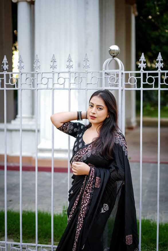 Ynf Pure Cotton KESH433 425 Sarees Wholesale Ajrakh Sarees Chanderi Sarees Hand Work Sarees Manufacturer- Kapda Export