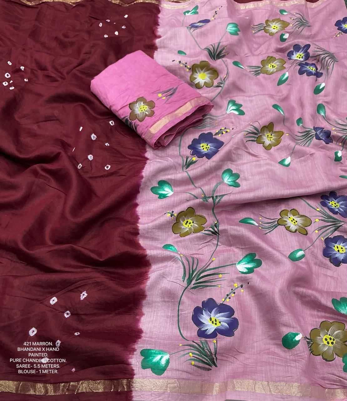 Ynf Pure Cotton KESH433 mira Sarees Wholesale Chanderi Sarees Zari Sarees Bandhani Sarees Manufacturer- Kapda Export