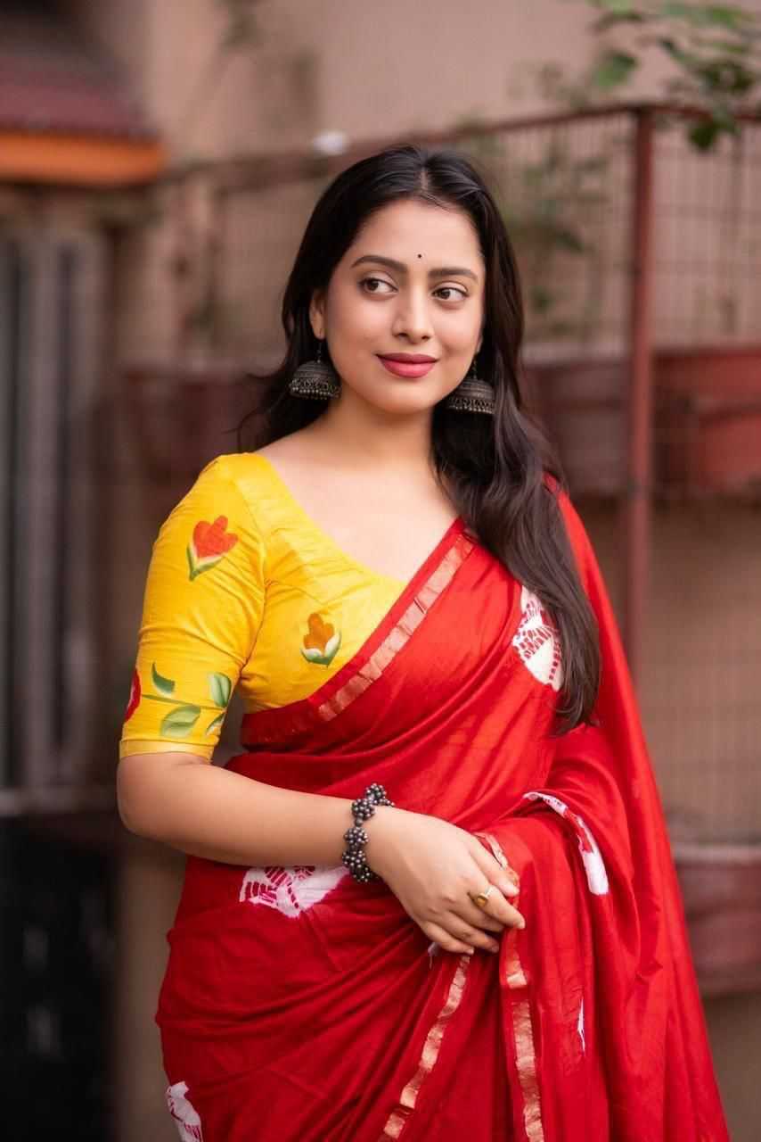 Ynf Pure Cotton KESH433 mira Sarees Wholesale Chanderi Sarees Zari Sarees Bandhani Sarees Manufacturer- Kapda Export