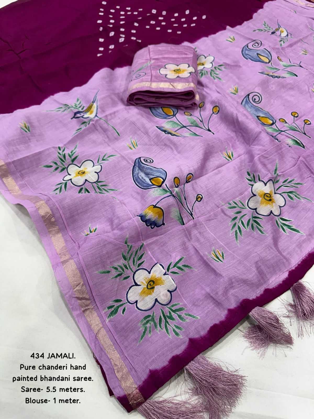 Ynf Pure Cotton KESH433 mira Sarees Wholesale Chanderi Sarees Zari Sarees Bandhani Sarees Manufacturer- Kapda Export