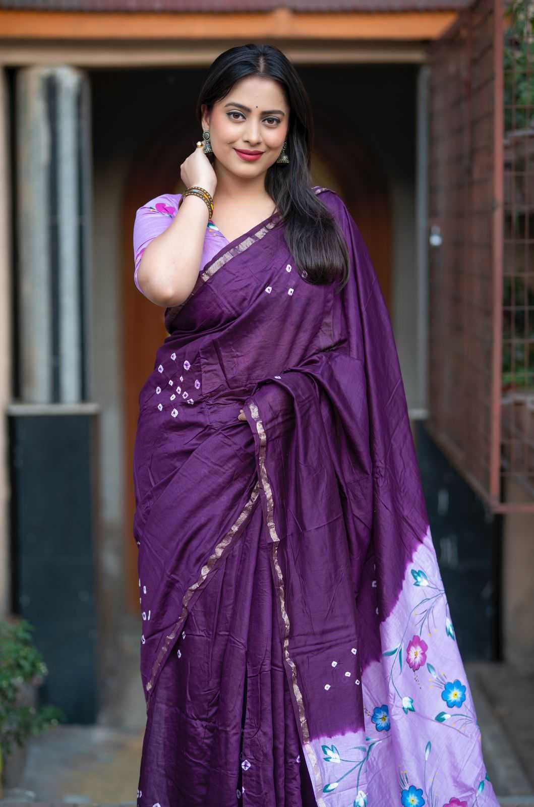 Ynf Pure Cotton KESH433 mira Sarees Wholesale Chanderi Sarees Zari Sarees Bandhani Sarees Manufacturer- Kapda Export