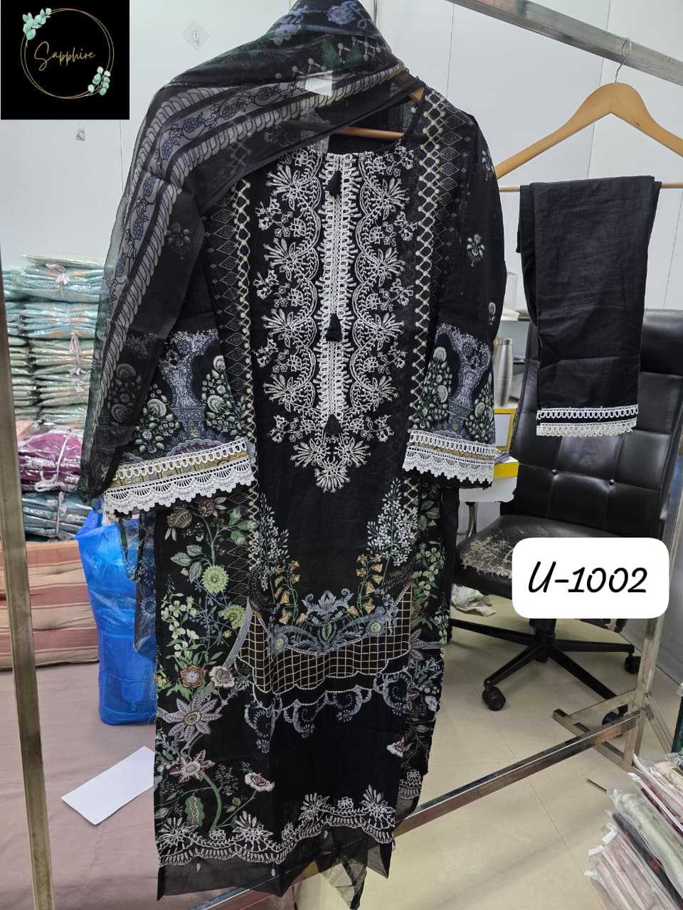 Ynf Pure Cotton KESH557 SAPPHIRE JAZMIN U-1002 Suits & Dresses Wholesale Cotton Suits Wedding Suits Designer Suits Manufacturer- Kapda Export